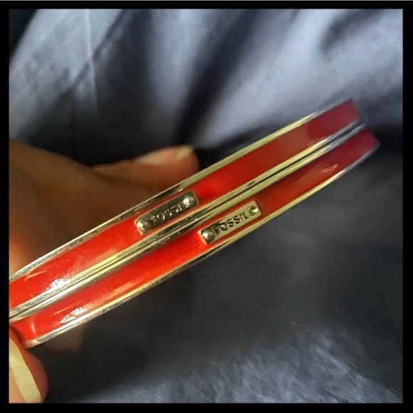🅢🅐🅛🅔 🌻 Fossil Enameled Bangle Bracelets (2) - Picture 1 of 2